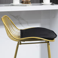HOMCOM Juego de 2 Taburetes Altos de Cocina Moderno Taburetes de Bar con Cojín de Terciopelo Respaldo y Reposapiés Carga 120 kg 46,5x48x93 cm Dorado - details 5