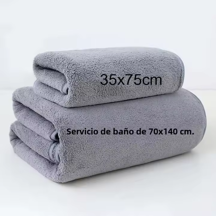Juego De Toallas De Baño De Poliéster Y Algodón Tejido De Punto Terciario Coral Fleece Grueso Color Sólido Suave Y Absorbente Para Uso Doméstico Y Gimnasio Toallas Para Lavar La Cara - 1