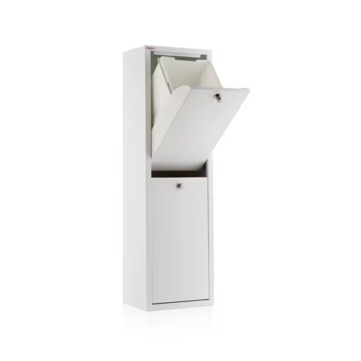 DON HIERRO - Cubo de basura y reciclaje blanco LUA, 2 cubos grandes- - 1