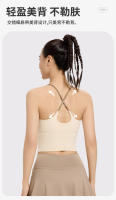Sujetador deportivo con tirantes finos y copa fija para exteriores, con almohadilla para el pecho, para mujer, fitness, yoga y belleza. - details 5