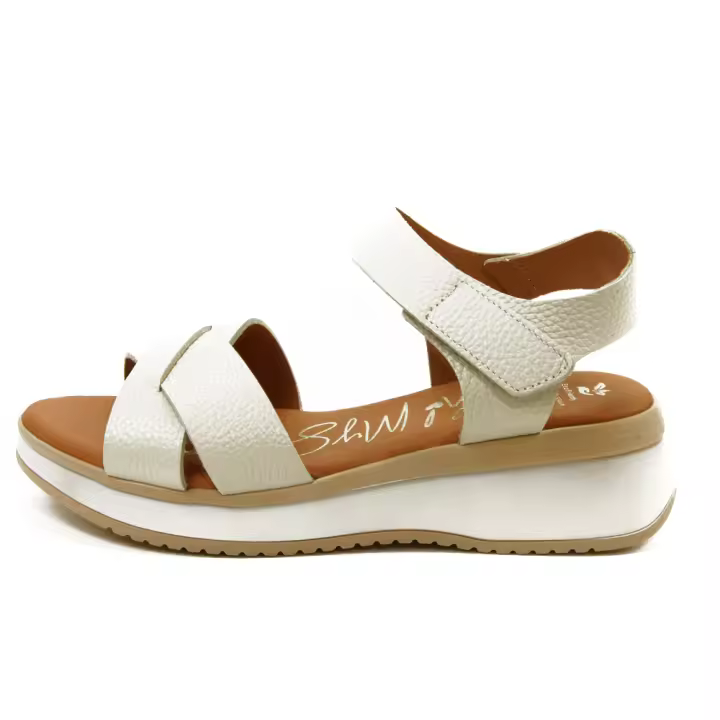 oh my sandals mod. 5413 sandalia para mujer en piel natural, velcro - 1