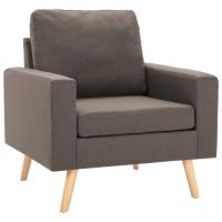 vidaXL Sillón de tela Gris claro, Gris oscuro, Marrón Sillon Dormitorio Sillon Comodos Silla Relax Sillón Sofá - details 9