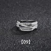 Anillo Abierto Ajustable De Cobre Vintage Geométrico En Color Plata Para Hombres Y Mujeres Anillo De Enunciado Unisex - details 9