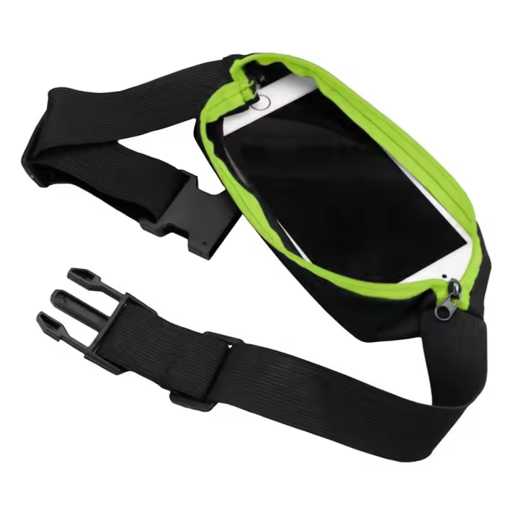 Ociodual Riñonera Deportiva Verde Bolsa de Cintura con Cremallera Individual Simple 1 Bolsillo Cinturon Ajustable Banda - 1