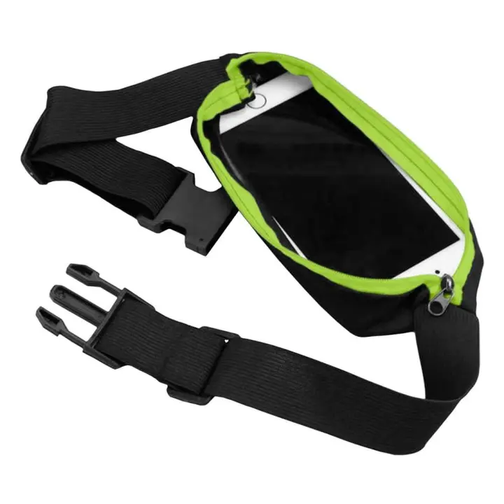 Ociodual Riñonera Deportiva Verde Bolsa de Cintura con Cremallera Individual Simple 1 Bolsillo Cinturon Ajustable Banda - 1