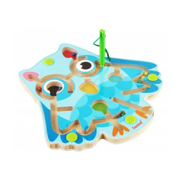Iwood Juego de Madera Laberinto Magnético de Animales para Niños Fomenta el Aprendizaje y Mejora la Capacidad Cognitiva - 1