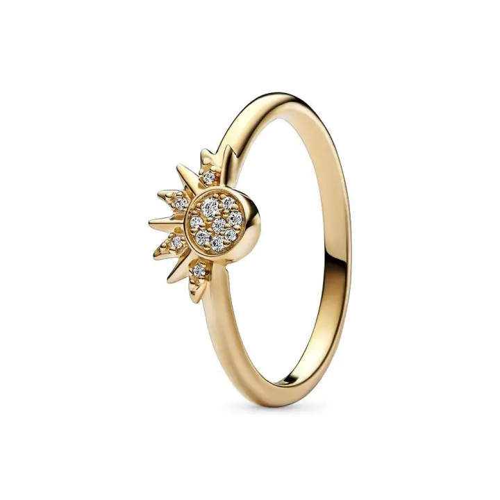 162674C01 - Anillo con un recubrimiento en oro de 14K Sol Celestial Brillante Pandora 162674C01 PANDORA Silver Sun, Moon & Stars Anillo Pandora original - 1