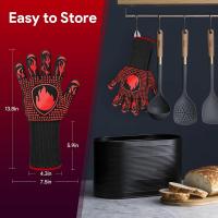 Guantes Barbacoa, Guantes para Horno Resistentes al Calor hasta 800 ℃ / 1472 ℃ para Cocina, Parrilla, Hornear, Microondas - certificación EN407(1 Par) - details 3