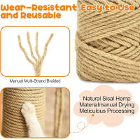 Rope De Sisal Natural Para Gatos Poste De Rasguño Accesorios Para Juguete DIY Protector De Muebles Con Puño De Gato Hecho a Mano - details 1