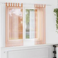 vidaXL Cortinas de gasa con trabillas 2 uds 140x140 cm en color Morado/Terracota/Tuquesa y más | protección solar decorativa para ventanas hogar oficina dormitorio fácil de instalar - details 1