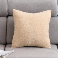 Funda De Cojín Decorativa De Peluche Teddy 45x45 Estilo Nórdico Suave Y Acogedor Para Sala De Estar Funda De Cojín De Tela Tejida Sin Patrón - details 6
