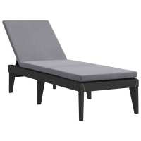 vidaXL Tumbona con cojín PP 186x60x29 cm Sillas de Exterior Ideal para jardín, playa, piscina, terraza Tumbona Piscina Tumbonas Playa Tumbonas Jardín Exterior - details 0
