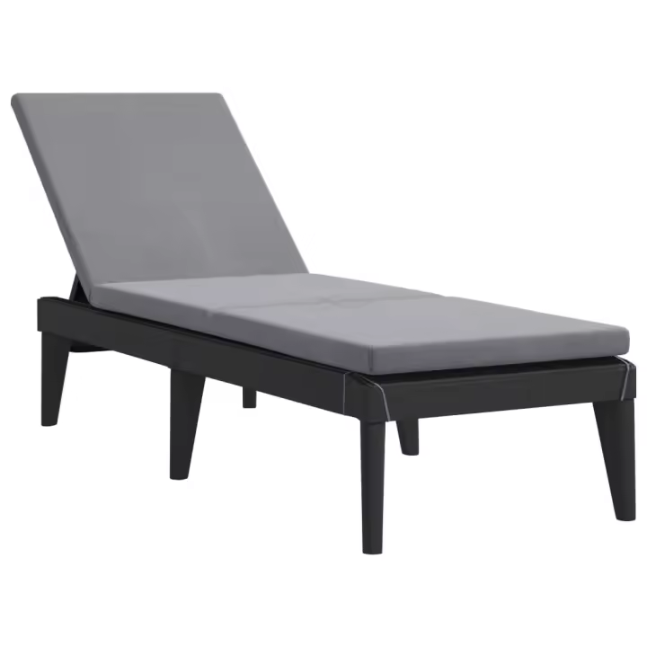 vidaXL Tumbona con cojín PP 186x60x29 cm Sillas de Exterior Ideal para jardín, playa, piscina, terraza Tumbona Piscina Tumbonas Playa Tumbonas Jardín Exterior - 1