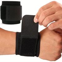 Brazalete De Poliéster Ajustable Para Deportes Y Fitness Previene Eficientemente Esguinces Y Lesiones Tamaño Único Negro 41x8cm - details 0