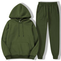 Nuevo Conjunto Deportivo Casual Para Hombres Otoño Invierno Color Sólido Sudadera Con Capucha Y Pantalones Talla S-3XL Tracksuit Para Actividades Diarias - details 8