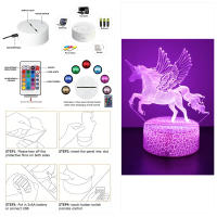 Lámpara Nocturna LED 3D Unicornio Anime Cambio De Color RGB Luz De Noche Para Niñas Decoración De Habitación Y Dormitorio Juguete Regalo - details 6
