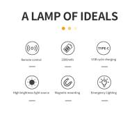Lámpara Nocturna LED Magnética Recargable Con Control Remoto Y Toque Iluminación De Lectura Para Armario Luz De Pared - details 1
