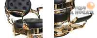 Sillón Clásico de Barbero hidráulico estilo Vintage con reposapies integrado Modelo LBH Perfido Gold - details 1
