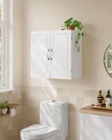 Mueble de Pared para Baño, Armario Colgante con Estantes Ajustables, 30x60x60 cm, Almacenamiento para Baño, Color Blanco Nube - details 1