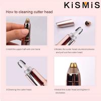 KISMIS Kit De Epilador Eléctrico Recargable USB Mini Para Mujeres Eliminación De Vello Facial Pincel De Cejas Sin Dolor - details 5