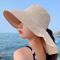 Gorro De Paseo Para Mujer Verano Protección UV Amplio Con Cola De Caballo Plegable Para Playa Y Viajes Estilo Panama - details 11