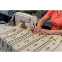 Cortina alpujarreña decorativa 140x260 cm con diseño flor de lis Verde – Tejido jacquard de algodón y poliéster con dibujo permanente – Estilo rústico para casas de pueblo, cocinas, patios y salones – Fabricada en España – OEKO-TEX - details 0