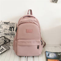 Mochila universitaria impermeable de alta capacidad para niña, morral escolar para ordenador portátil, bolsa de viaje para libros, Color sólido, a la moda, novedad de 2024 - details 22