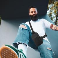 Bolso bandolera para hombre, impermeable, Mini, transpirable, con Cremallera, para senderismo, 21x14 cm, negro, L - details 4