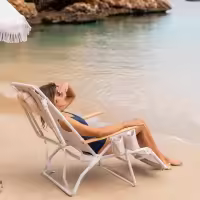 Flamingueo Silla Playa Agujero Acolchado Cabeza y Brazos Reclinable 5 Posiciones Reposapiés y Reposabrazos Confort Asas Mochila Fácil Transporte 83,2 x 66,7 x 97 cm - details 2