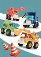 Juego De 4 Piezas UNGH Camiones De Construcción a Escala Para Niños Juguetes De Vehículos Inerciales Mini Camión Grúa Excavadora Y Remolque - details 0