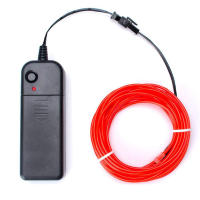 Cable De Luz LED Multicolor Para Fiestas Navidad Danza DIY Trajes Iluminación Con Pilas AA 3m 5m Glow EL Wire Neón - details 0