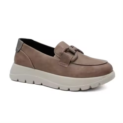 Zapato mocasín confort mujer MYSOFT 24M623 con plantilla SoftGel en negro y taupe - 1