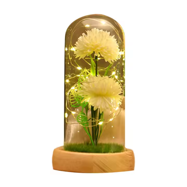 Gift de Flores de Clavel, Gift De Rosa de Flor Galaxia para Novia, Flores Artificiales iluminadas, Gift de decoración - 1