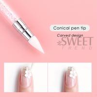 2pcs Doble Cabeza De Tinta De Silicona Para Arte De Uñas Pincel De Escultura De Flor Ajustable Con Pegamento Herramienta Profesional De Manicura - details 2