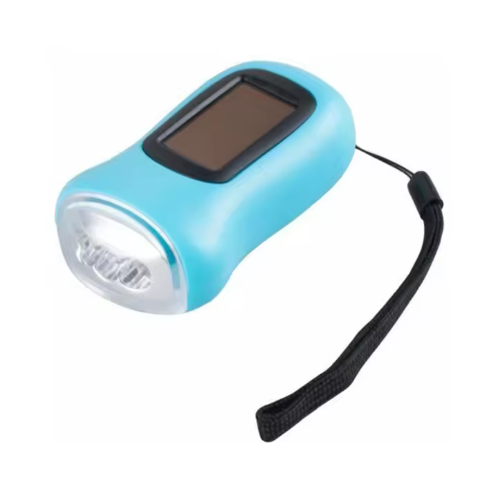 Linterna solar con manivela, mini linterna portátil para uso en exteriores - 1