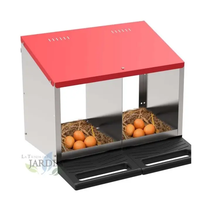 Suinga Nido para Gallinas Interior con Bandeja de Plástico Fácil de Limpiar y Móvil - 52x45x48 Cm - 1