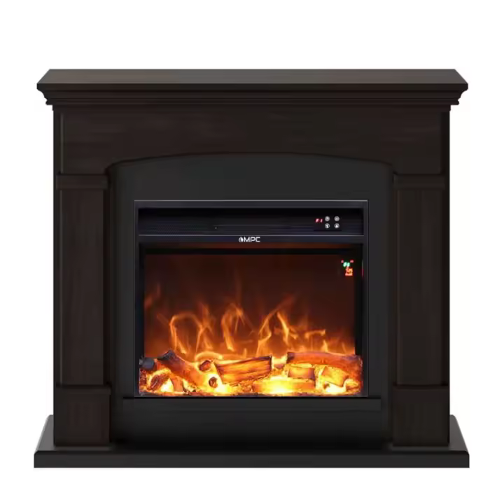 Mpc Camino Siena Chimenea De Pie Con 1500W Efecto Llama Real Led Wenge Chimenea De Diseno Completo Con Mandato A Distancia Hecho De Madera Mdf Fácil De Colicar - 1