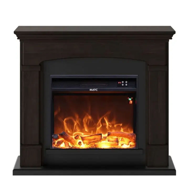 Mpc Camino Siena Chimenea De Pie Con 1500W Efecto Llama Real Led Wenge Chimenea De Diseno Completo Con Mandato A Distancia Hecho De Madera Mdf Fácil De Colicar - 1