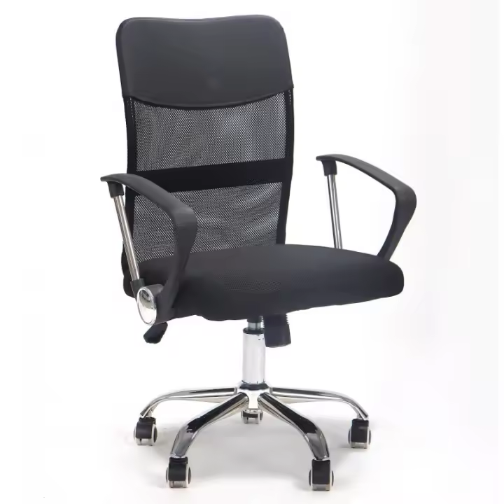 Sillón de oficina DISVERI NEW ( M ), malla y tejido mesh negro - 1