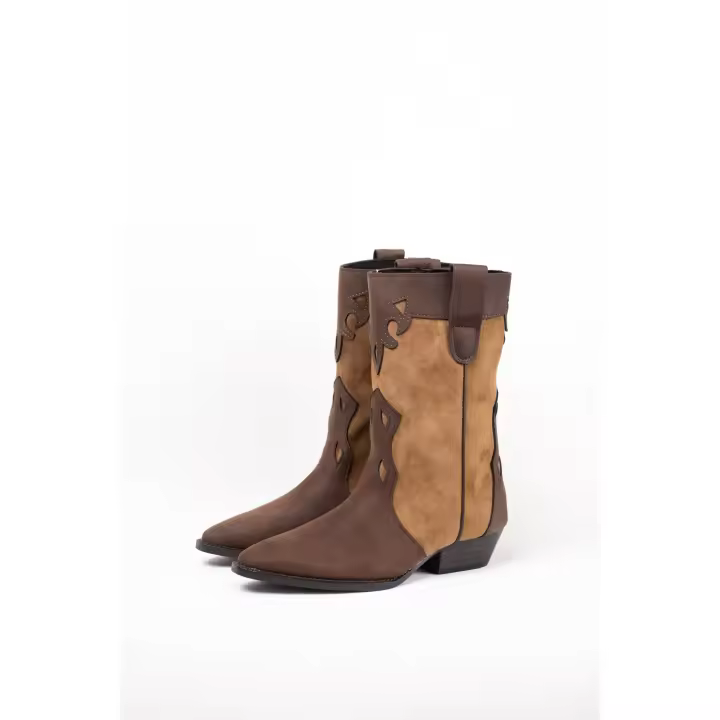 Paloma Wang Botas cowboy mujer combinadas con tacón bajo - 1