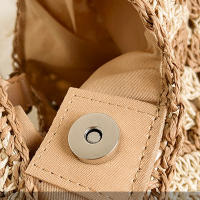 Bolso de hombro tejido de paja para mujerbolso de mano de tamaño mediano con asa para vacaciones en la playaPopular - details 29