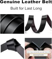 Cinturón de Hombre sin Agujeros con Sistema de Carraca Ajustable, Cinturón de Cuero Elegante con Hebilla Automática de Liberación Rápida, Ajuste Preciso Micrométrico, Ideal para Traje, Jeans, Trabajo y Uso Diario - details 5