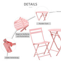 Conjunto de muebles de Balcón para 2 personas con Mesa Bistro plegable Y 2 Sillas Rosas para Jardín y patio - details 5