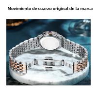 Reloj De Mujer CHENXI Lujo Con Rhinestone Resistente Al Agua Y Luz Luminosa Cuadrado Reloj De Pulsera De Cuarzo Para Damas - details 6