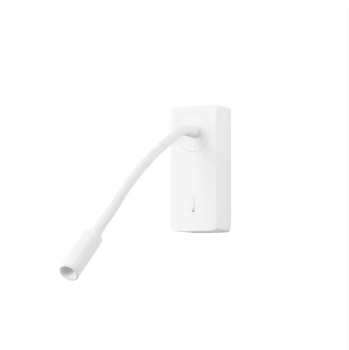 FORLIGHT Mine - Luz de Lectura para Dormitorio LED con Luz Cálida 3000K con Interruptor Aplique de Pared Cabecero de Cama Blanco - 1
