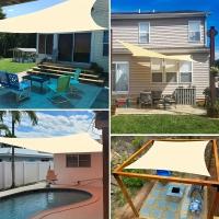 Sail De Sombrilla Impermeable Rectangular Beige 95% Protección UV Para Exterior Patio Jardín Piscina Tela De Pantalla Para Terraza - details 1