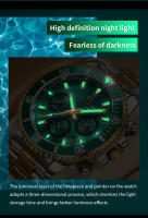 Reloj De Cuarzo Para Hombre Multifuncional Lujo Nocturno Resistente Al Agua Estilo Negocios Serie Reloj De Pulsera De Acero Inoxidable Moda Casual - details 11
