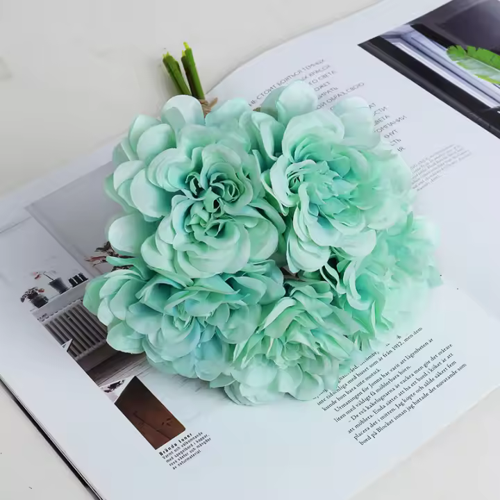 5pcs Rosas Rosa Seda Artificial Peonía Para Boda Decoración De Casa DIY Flores Falsas Económicas Hydrangea Para Manualidades - 1
