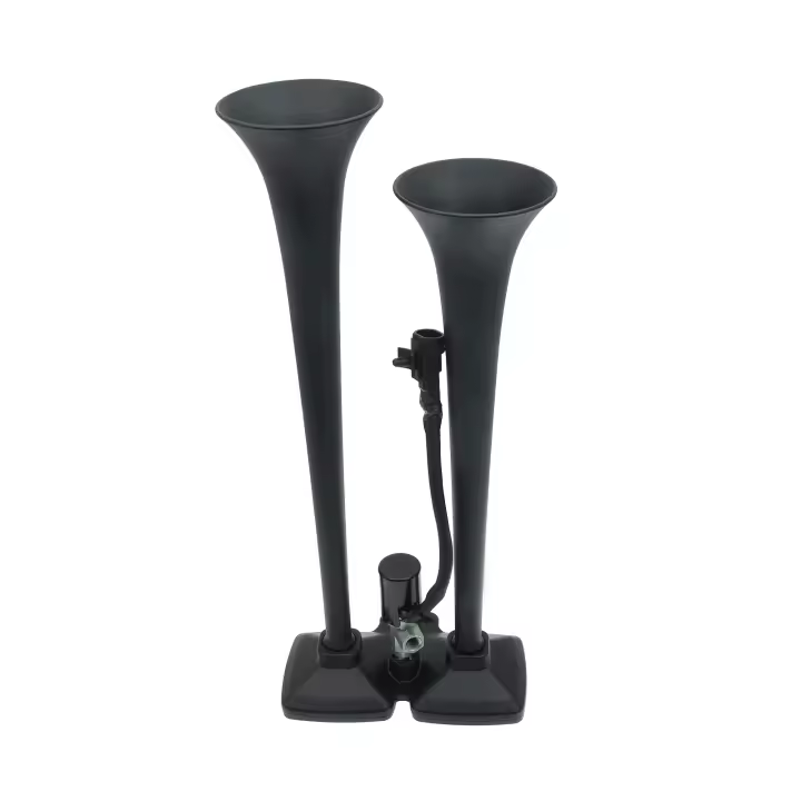 Bocina De Aire Electrónica Super Fuerte Dual Bocina Negra 12V 24V Para Coches Camiones Motos Y Vehículos Metal ABS - 1