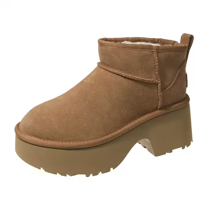 Botas De Nieve Para Mujer Invierno Cierre SLIP-ON Material De La Suela RUBBER Tacón Plano Estilo Novedoso Talla Verdadera - 1